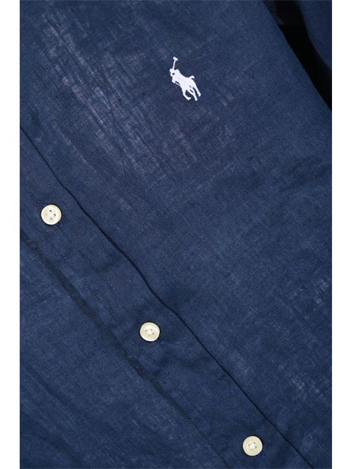 Camicia button-down in lino Navy POLO RALPH LAUREN | 710966294504